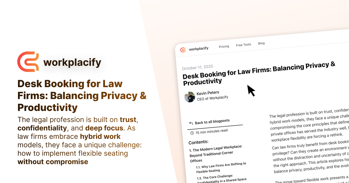 Desk Booking for Law Firms: Balancing Privacy & Productivity