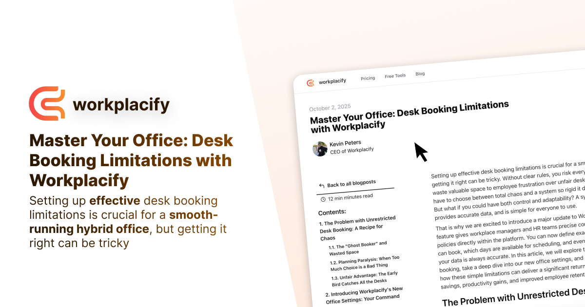 Master Your Office: Desk Booking Limitations with Workplacify